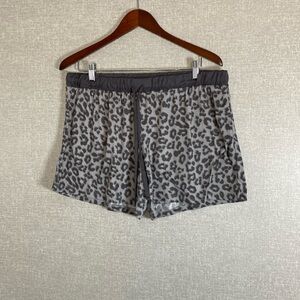 Lucky Brand Gray Cheetah Print Sleep Shorts